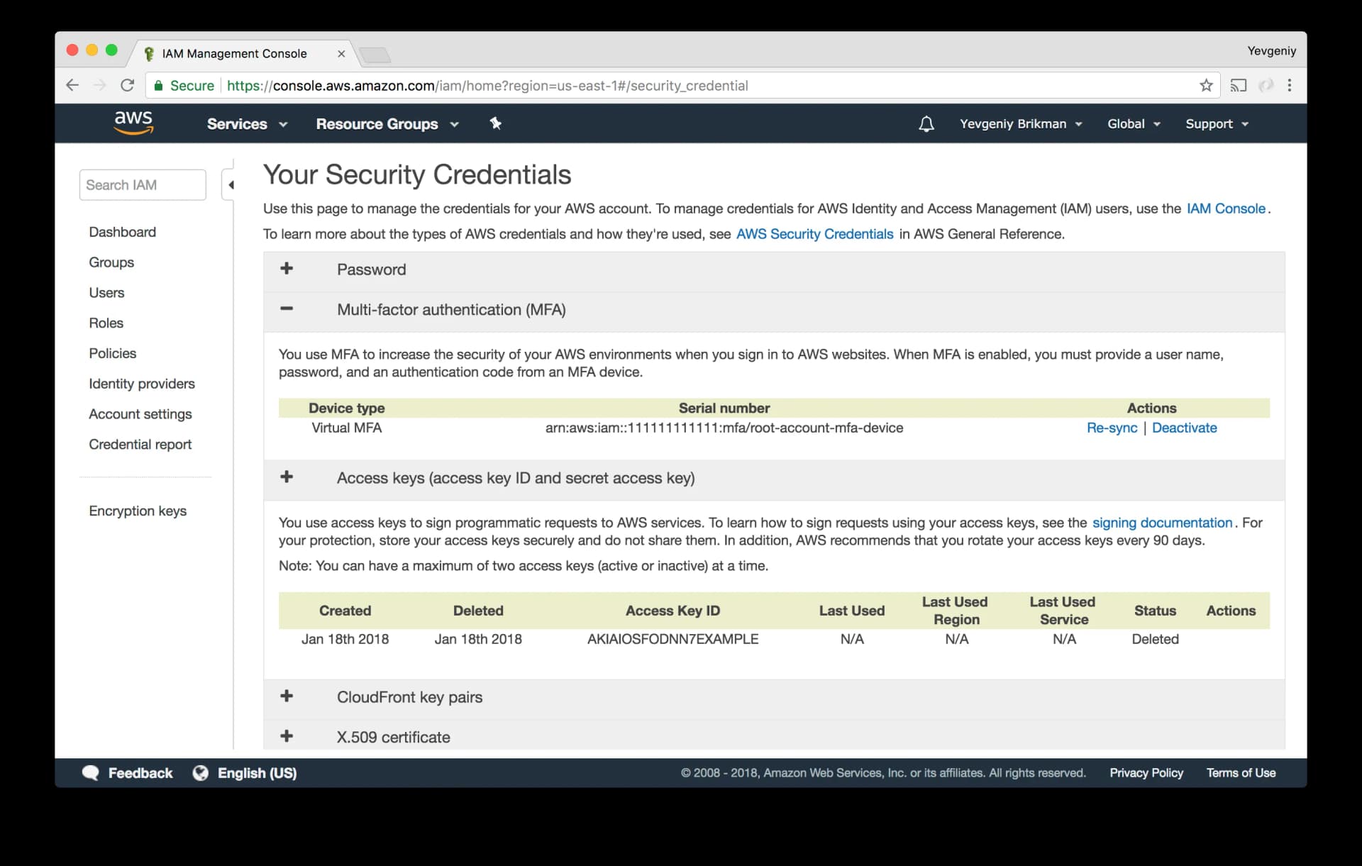 Enable MFA, delete your Access Keys, and use a strong password for your Root User