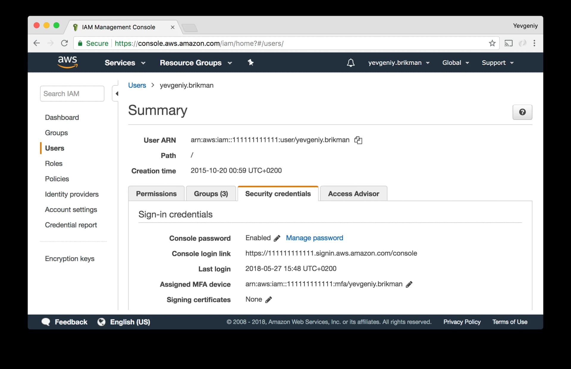 Enable MFA and use a strong password for your IAM User