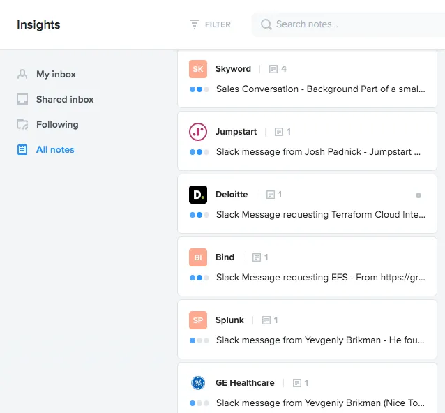 Gathering customer feedback in ProductBoard